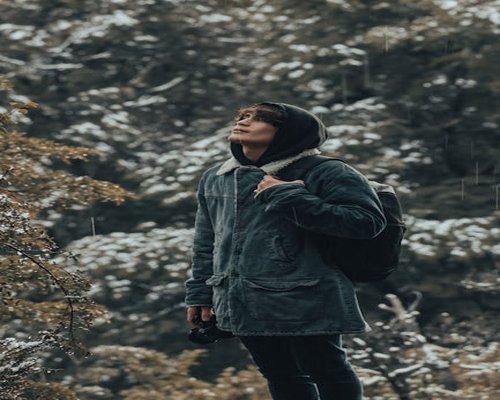 Person walking outdoors in nature